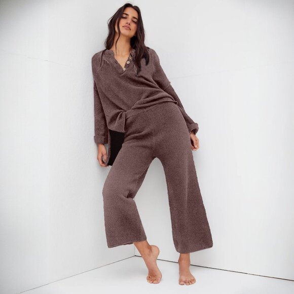 FREE PEOPLE Hailee Sweater Set - brown  🎉 Brand New without care tag - Picture 6 of 12